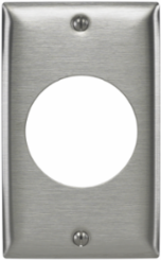 Stainless Steel Wallplate, 1-Gang, Standard Size, 1.937 Inch Opening, Corrosion Resistant