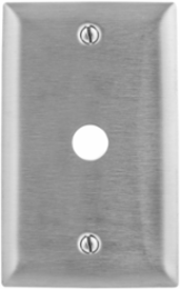 Stainless Steel Wallplate, 1-Gang, 3 Inch Width, .38 Inch Telephone Opening