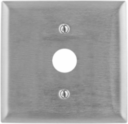 Stainless Steel Wallplate, 2-Gang, Standard Size, 1/64 Inch Telephone Opening