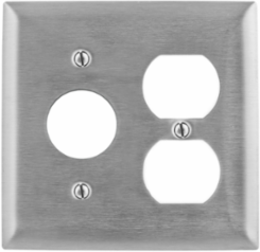 Stainless Steel 2-Gang Wallplate, 1.40 Inch Openings, Standard Size
