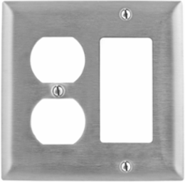 Stainless Steel Dual Gang Wall Plate, Standard Size, 5 Inch Width, RoHS Compliant