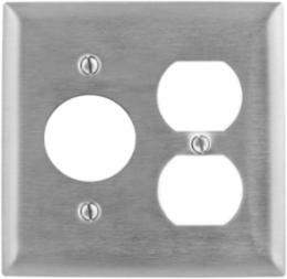 Stainless Steel Wallplate, 2 Gang, 1.60 Inch Openings, Standard Size, UL Listed