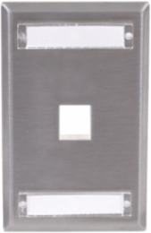 Stainless Steel Faceplate, Single-Gang 1-Port, 4.1 Inch Width, Vertical Orientation