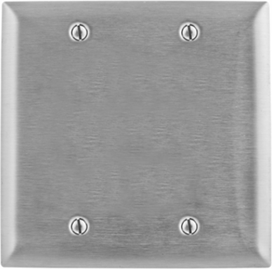 Jumbo Metallic Wall Plate, 2-Gang, Blank, 0.035 Inch Thickness