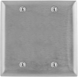 Jumbo Metallic Wall Plate, 2-Gang, Blank, 0.035 Inch Thickness