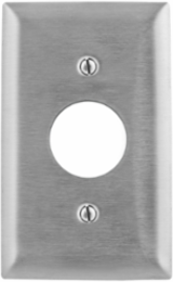 Jumbo Stainless Steel Wallplate 1-Gang 1.40 Inch Opening UL Listed
