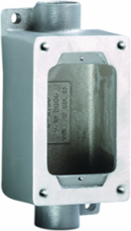 Aluminum Feed-Thru Single-Gang Device Body 1 Inch Hub, 8 Inch x 3.5 Inch x 3.5 Inch