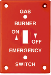 Red 1-Gang Toggle Wallplate Cover, Standard Size, Marked "GAS"