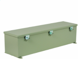 Hinged-Cover Wire Trough 12X12X24 Carbon Steel - Gray