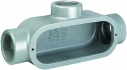 1/2 Inch T Hub Conduit Body, Iron, Raintight, 6 lb Gross Weight
