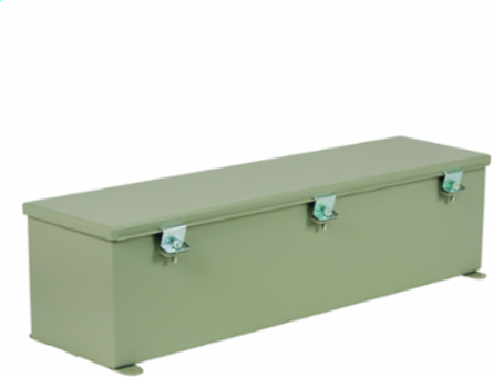 Hinged-Cover Wire Trough 4X4X30 Carbon Steel - Gray