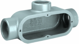 2 Inch T Hub Conduit Body, Iron, Raintight, 6 Inch Width