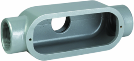 1/2 Inch TB Hub Conduit Body, Iron, 6 Inch Length, 2 Inch Width