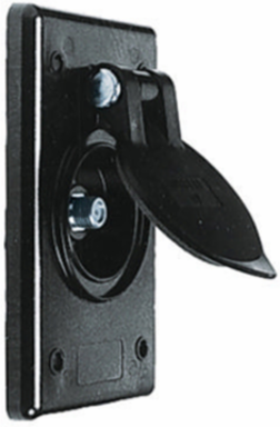 Marine Phone/TV Outlet, Corrosion Resistant, 5.250 Inch Width, Thermoplastic