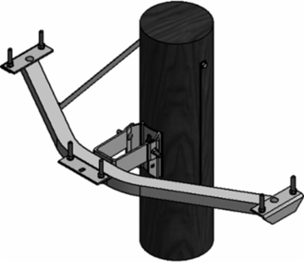 Distribution 3 phase equipment bond for mounting cutouts or arrestors