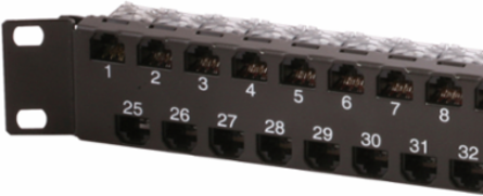 48-Port Unloaded Angled Patch Panel, 1-Unit, Black