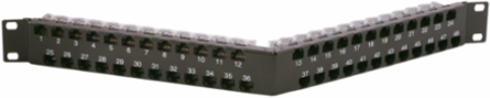 48-Port Unloaded Angled Patch Panel, 1-Unit, Black