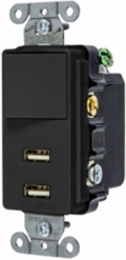USB Charger Combo with 2.1A Output, 4-Port, 15A, 2.14 Inch Width