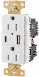 15A Tamper Resistant Weather Resistant Duplex Receptacle with USB Ports 5A 125V