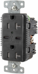 USB Charger Duplex Receptacle, 20A 125V,2-Pole 3-Wire Grounding, 5-20R, 2) 5A "C" USB Ports, Black