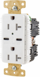 20A 125V Tamper & Weather Resistant Duplex Receptacle with Two Type C USB Ports
