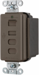 USB Charger 4 Port 5 Amp with 2 Type A & 2 Type-C Ports, Brown