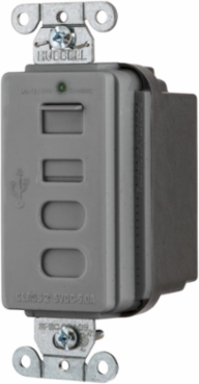 USB Charger 4 Port 5 Amp with 2 Type-A & 2 Type-C Ports, Gray