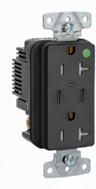 Tamper Resistant NEMA 5-20R Receptacle with 2 Type C USB Ports