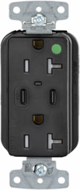 Tamper Resistant NEMA 5-20R Receptacle with 2 Type C USB Ports