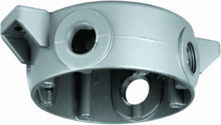 Ceiling Mount Aluminum Splice Box with 3 Close-Up Plugs, Hub Size 1/2 Inch