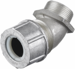 Aluminum 45 Degree Male Cord Connector, 1-1/4 Inch, 1.13-1.25 Inch Diameter