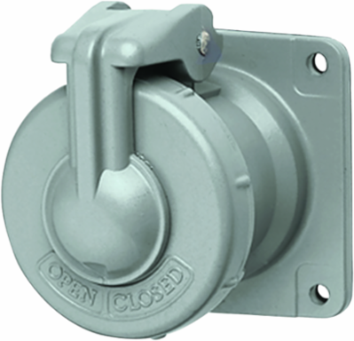 60A 2 Pole 2 Wire Receptacle - 4.5 x 4.25 x 4.66 Inch, Indoor/Outdoor Use