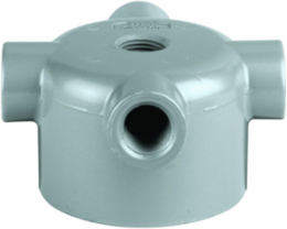V Splice Box Ceiling Mount Aluminum 3/4 Inch Hub Size, Gray, 3x3x1 Inch