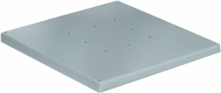 18 inch square pedestal base can be used with 4 inch and 6 inch, straight or angled pedestal columns.