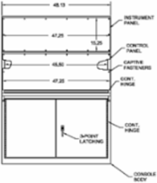 N12 Double Door Console Body 50 Inch x 48 Inch x 23 Inch Carbon Steel - Gray