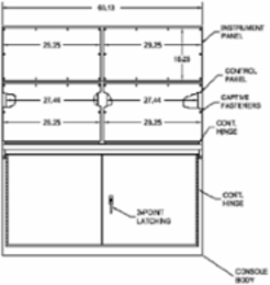 N12 Double Door Console Body 50 Inch x 60 Inch x 23 Inch Carbon Steel, NEMA 12