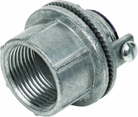 1/2 Inch Zinc Weatherproof Conduit Hub with Ground Screw, Rugged Cast Construction