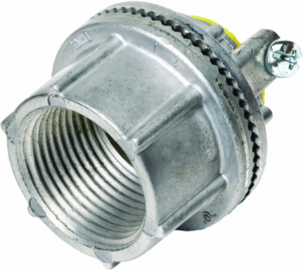 3/4 Inch Zinc Weatherproof Conduit Hub with Ground, Vibration-Proof Locknut, Insulated Throat