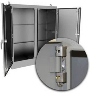 NEMA 4 2-Door Floor Mount Enclosure with KwikHinge™ 74X72X18 Carbon Steel - Gray