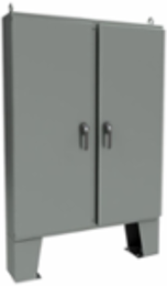NEMA 4 2-Door Floor Mount Enclosure with KwikHinge™ 74X72X18 Carbon Steel - Gray
