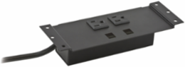 Furniture Connectivity Box, Grommet Style, Black, 10.5 Inch, 1 Power, 1 Data