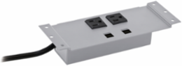 Furniture Connectivity Box, Grommet Style, 10.6 Inch Width, 1 Power, 1 Data