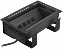 Recessed Furniture Connectivity Box Work Surface Elite, 4 Power Outlets, 14.9 Inch Width
