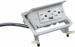 2X2 USB Work Surface Pop-Up Box, 15A, 125V, Type A & Type-C Ports