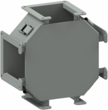 N1 Cross (Hinged-Cover/Screw-Cover Wireway) 2.5X2.5X6.6 Carbon Steel - Gray