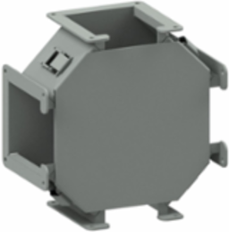 N1 Cross (Hinged-Cover/Screw-Cover Wireway) 2.5X2.5X6.6 Carbon Steel - Gray