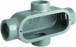 1/2 Inch X Hub Iron Conduit Body, 6 x 4 x 2 Inch, Raintight, Powder Epoxy Paint
