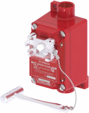Aluminum Fire Alarm Station with Break Glass Activation, 3/4 Inch NPT, 7200 VA Contact Rating