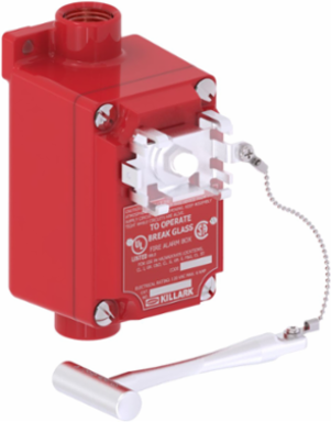 Aluminum Fire Alarm Station with Break Glass Activation, 3/4 Inch NPT, 7200 VA Contact Rating
