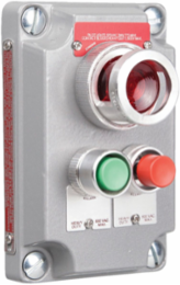 Aluminum Control Station Cover with Dual Mini Push Buttons & LED Light, 7.875 Inch x 5.875 Inch x 4 Inch